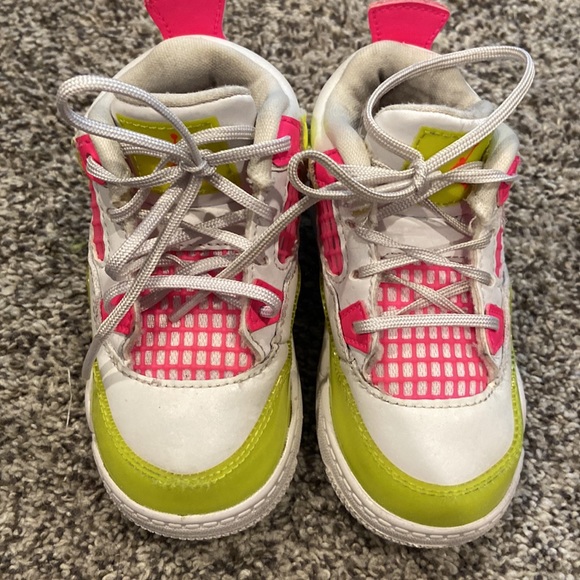 Little kids Jordans size 6C white with neon, pink and neon yellow. Super cute. - Picture 2 of 14